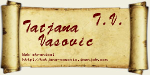 Tatjana Vasović vizit kartica